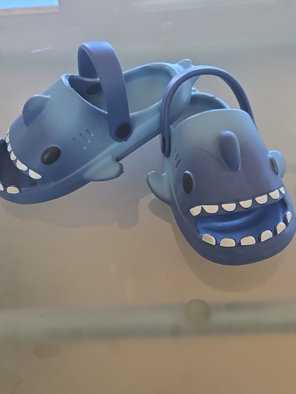 Kids Shark Sandal Clogs in Blue with Back Strap